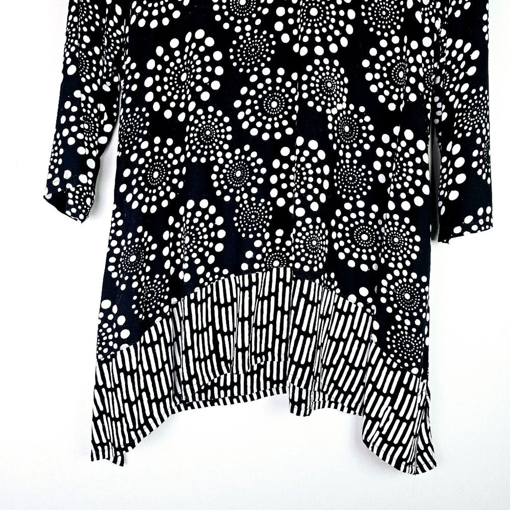 Soft Surroundings Batik Polka Dot Asymmetrical Pockets Tunic Top, Sz L - Picture 5 of 8